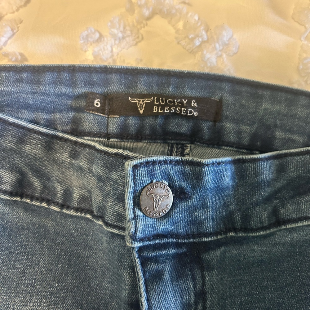 Lucky & Blessed Women's Dark Blue Flare Jeans